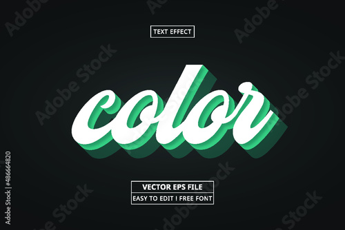 3d editable text effect style Premium Vector