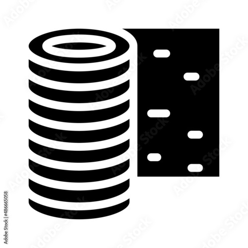 rubber roll glyph icon vector. rubber roll sign. isolated contour symbol black illustration