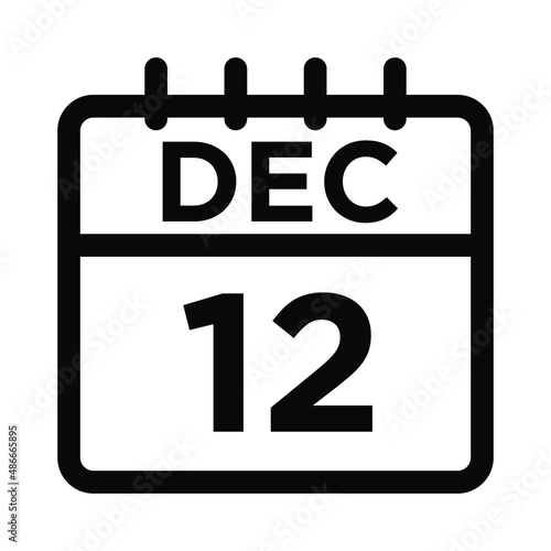 12- Dec - 12 Line Icon