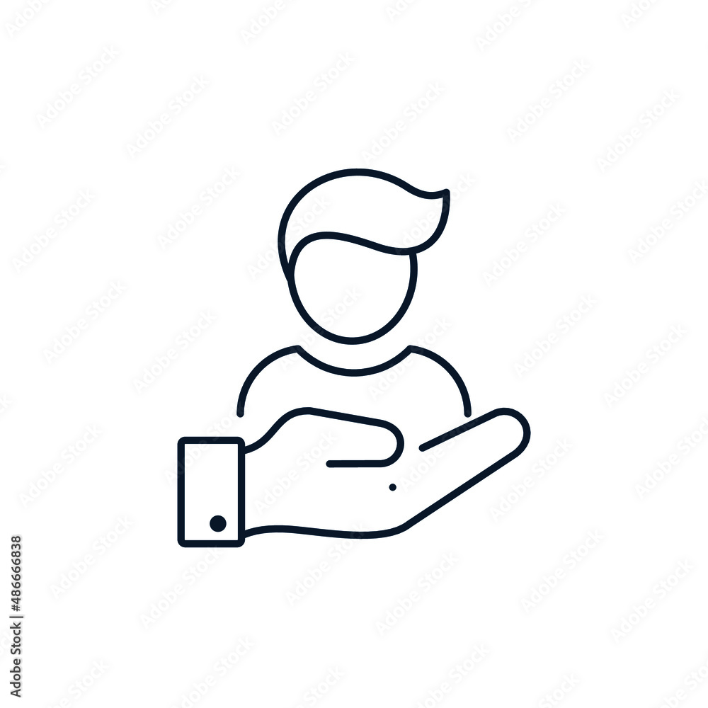 The concept of customer care, full inclusive service. Vector icon isolated on white background. The concept of customer care, full inclusive service. Vector icon isolated on white background.