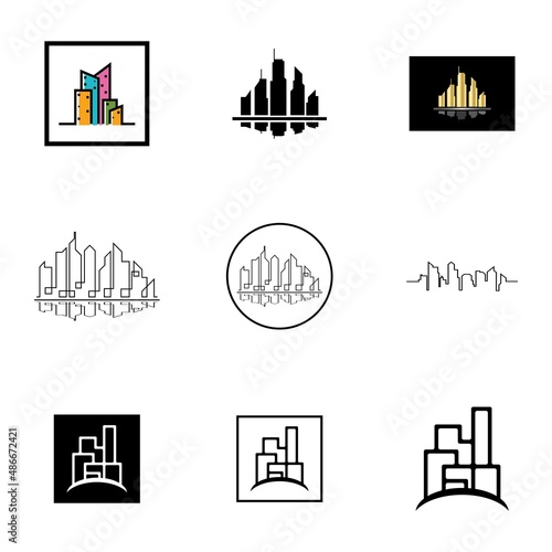 city skyline vector illustration template design