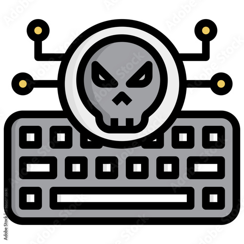 KEYLOGGER filled outline icon,linear,outline,graphic,illustration