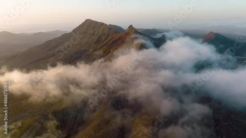 Top view of Montana Cardon National Park. Beautiful fuerteventura island. Canary . Spain 4k photo