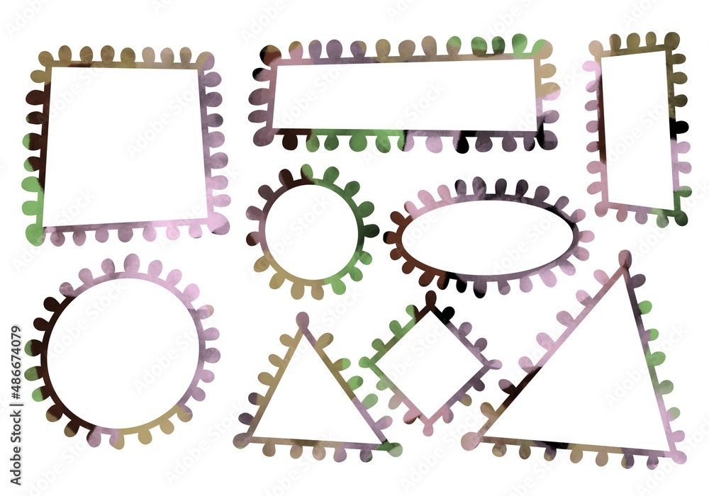 Set with coloured frames for magazines and stickers and hobbies and cards and posters and postcard