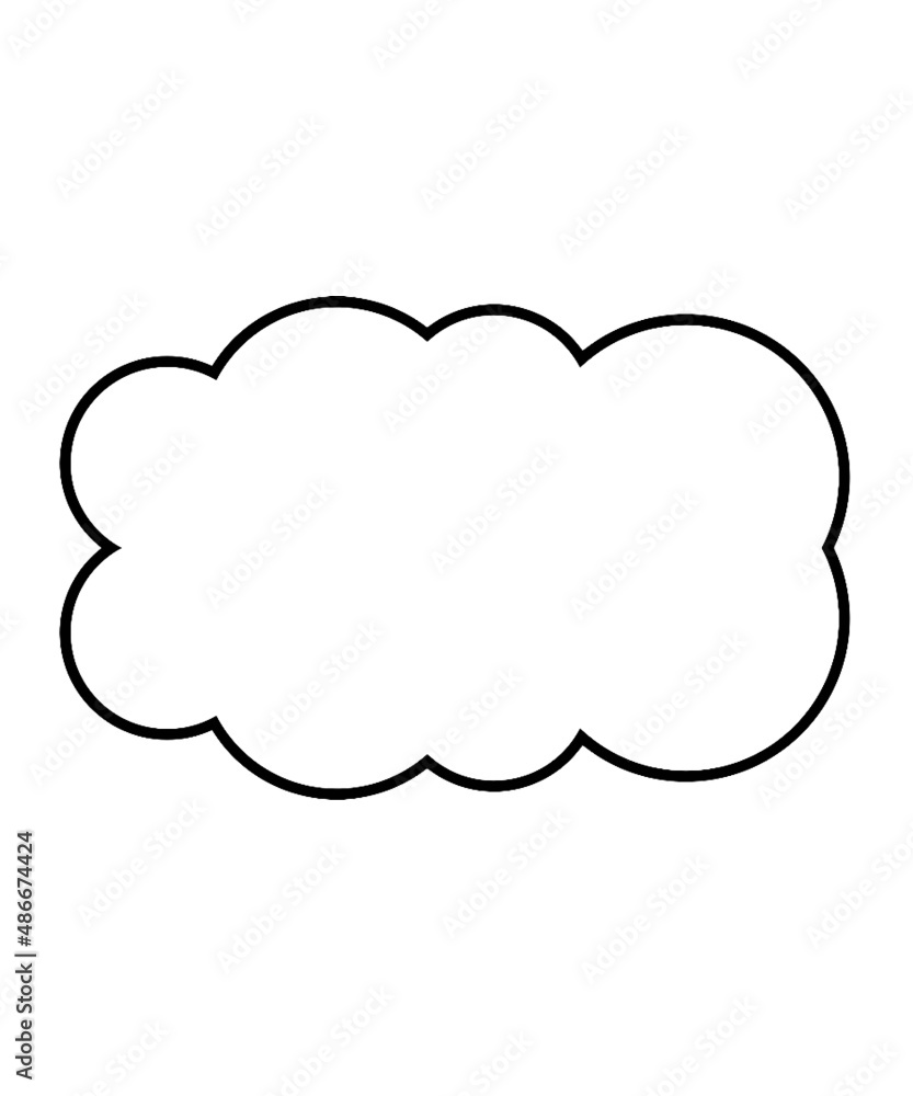 Cloud, outline cloud shape illustration, speech bubble, outline cloud, cloud vector, cloud symbol, cloud icon