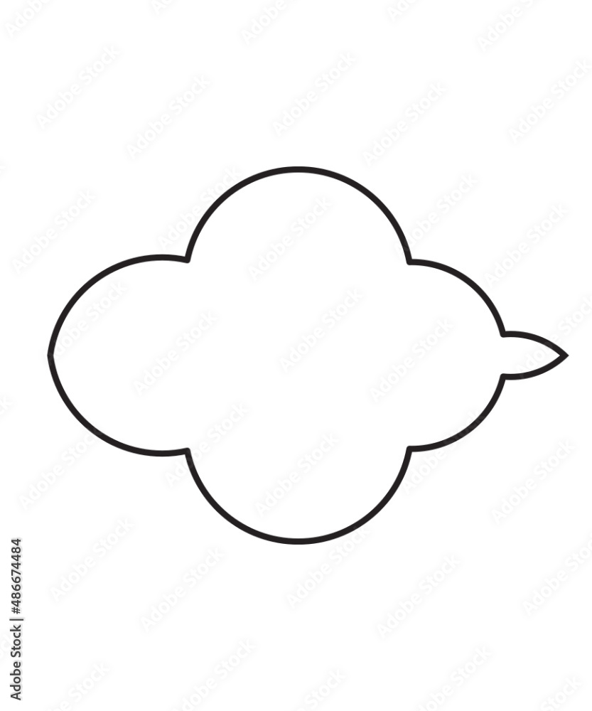 Cloud, outline cloud shape illustration, speech bubble, outline cloud, cloud vector, cloud symbol, cloud icon Cloud, outline cloud shape illustration, speech bubble, outline cloud, cloud vector, cloud symbol, cloud icon