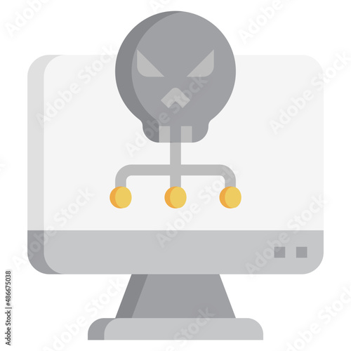 COMPUTER flat icon,linear,outline,graphic,illustration