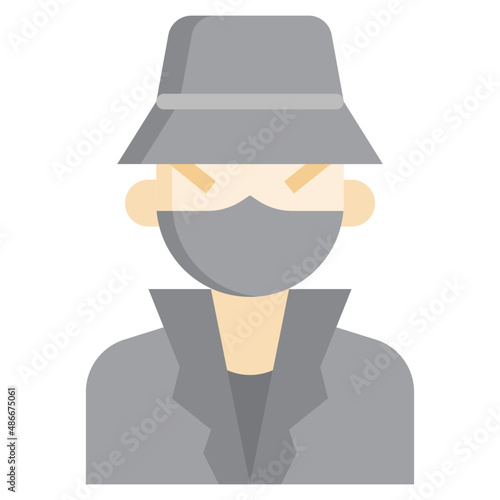 HACKER flat icon,linear,outline,graphic,illustration