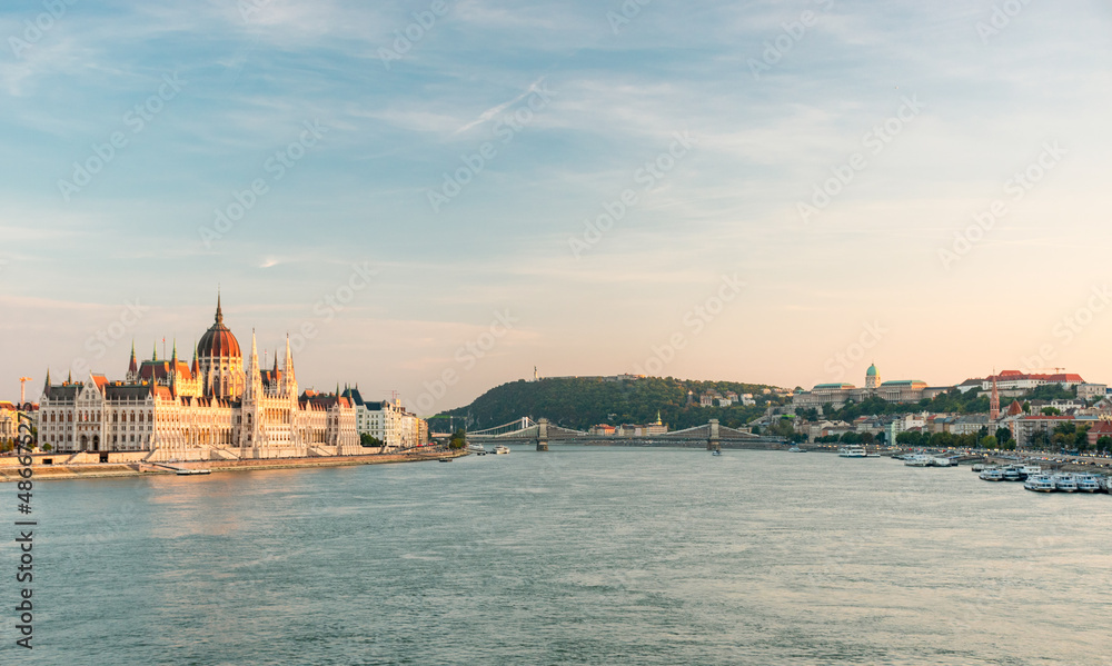 View of Budapest and the Danube on an autumn afternoon.