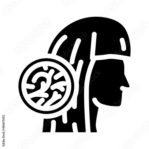 split ends glyph icon vector. split ends sign. isolated contour symbol black illustration