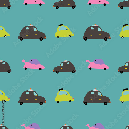 Cute car Vector ilustration seamless patern.Great for textile,fabric,wrapping paper,and any print.