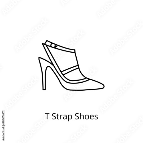 T Strap Shoes icon in vector. Logotype