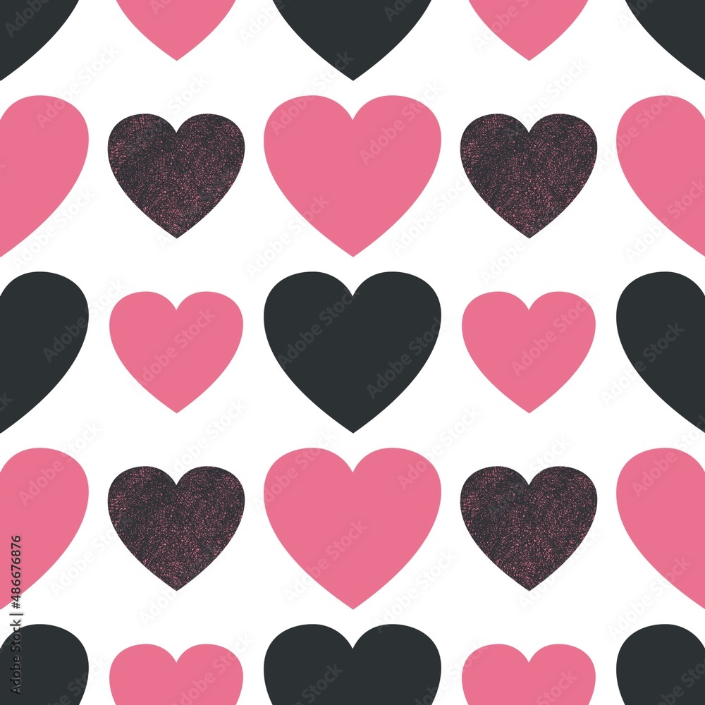 Seamless valentines pattern with hearts for postcard and gifts and cards Seamless valentines pattern with hearts for postcard and gifts and cards
