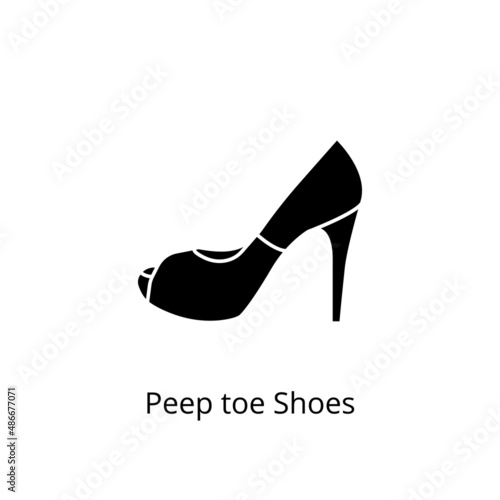 Peep toe Shoes icon in vector. Logotype