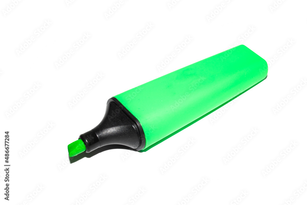 Green marker isolated on a white background Green marker isolated on a white background