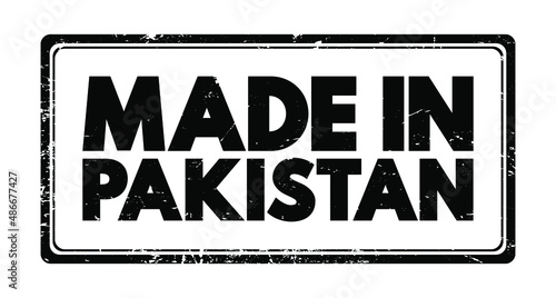 Made in Pakistan text emblem stamp, concept background