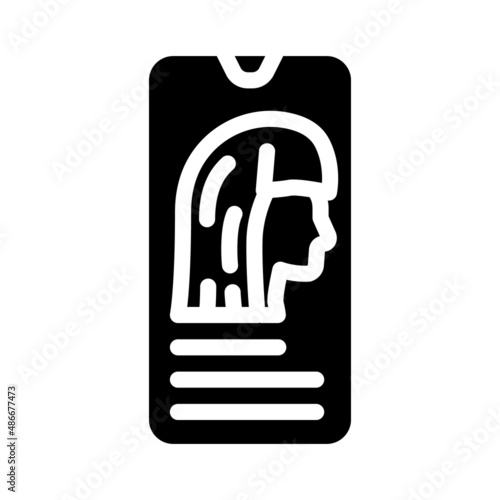 app with ar showing hairstyle glyph icon vector. app with ar showing hairstyle sign. isolated contour symbol black illustration