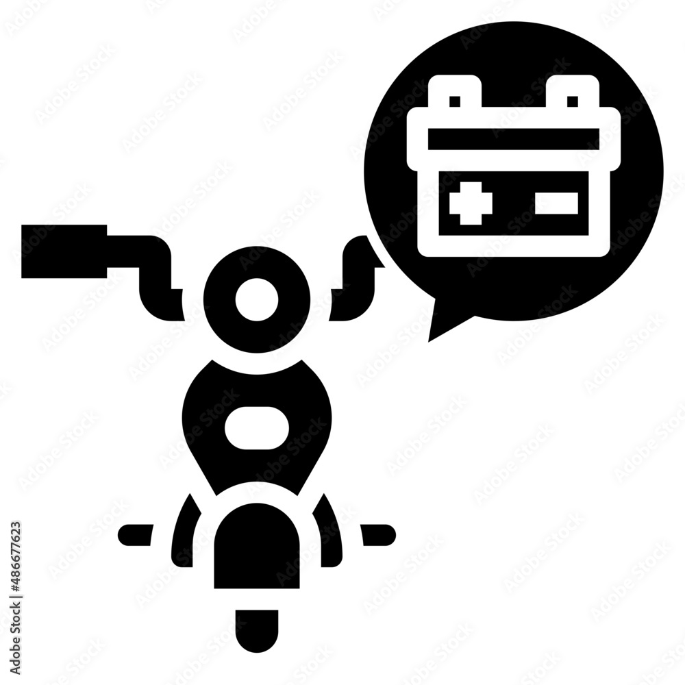 Fototapeta premium BATTERY glyph icon,linear,outline,graphic,illustration