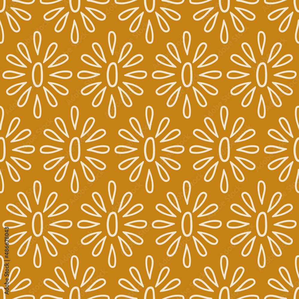Boho seamless pattern with abstract floral elements Boho seamless pattern with abstract floral elements