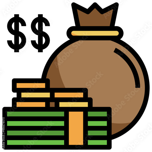 FUNDING filled outline icon,linear,outline,graphic,illustration