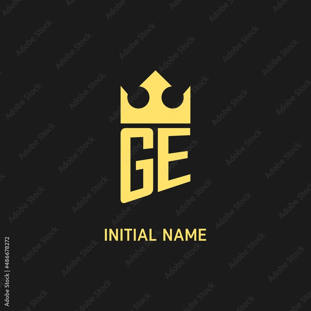 Monogram GE logo shield crown shape, elegant and luxury initial logo ...