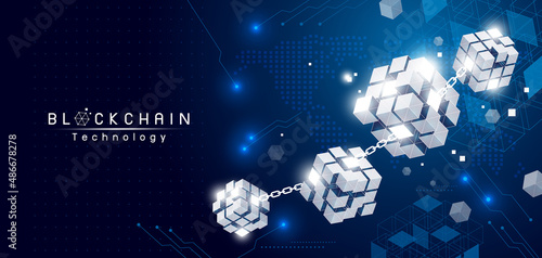 Blockchain technology design vector illustration