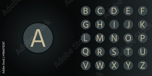 Set of alphabet letter with circle background applied for initial name of video conference or participant attendance