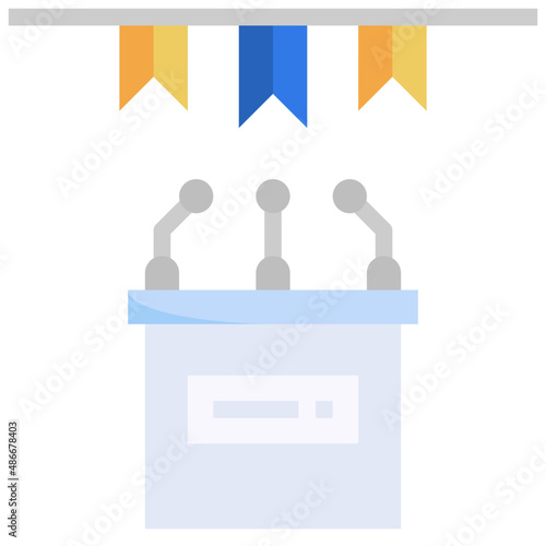 PODIUM flat icon,linear,outline,graphic,illustration