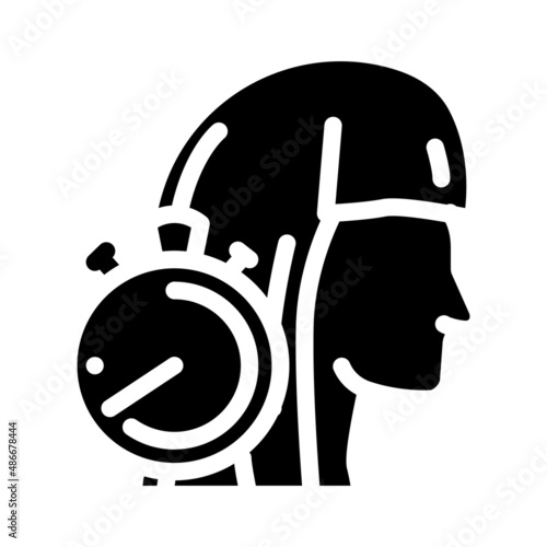 treatment time in salon glyph icon vector. treatment time in salon sign. isolated contour symbol black illustration