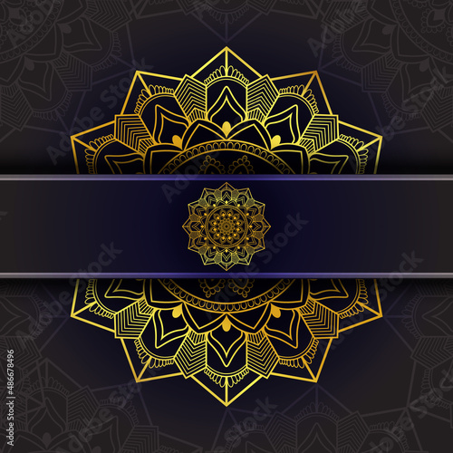 Mandala background circle design with Golden color