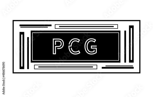 PCG personal computer gaming. Slogan, logo.