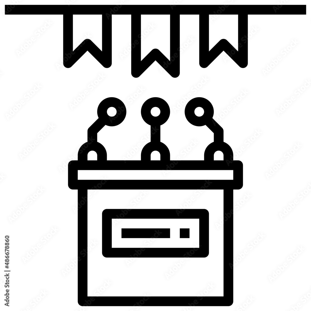 PODIUM line icon,linear,outline,graphic,illustration