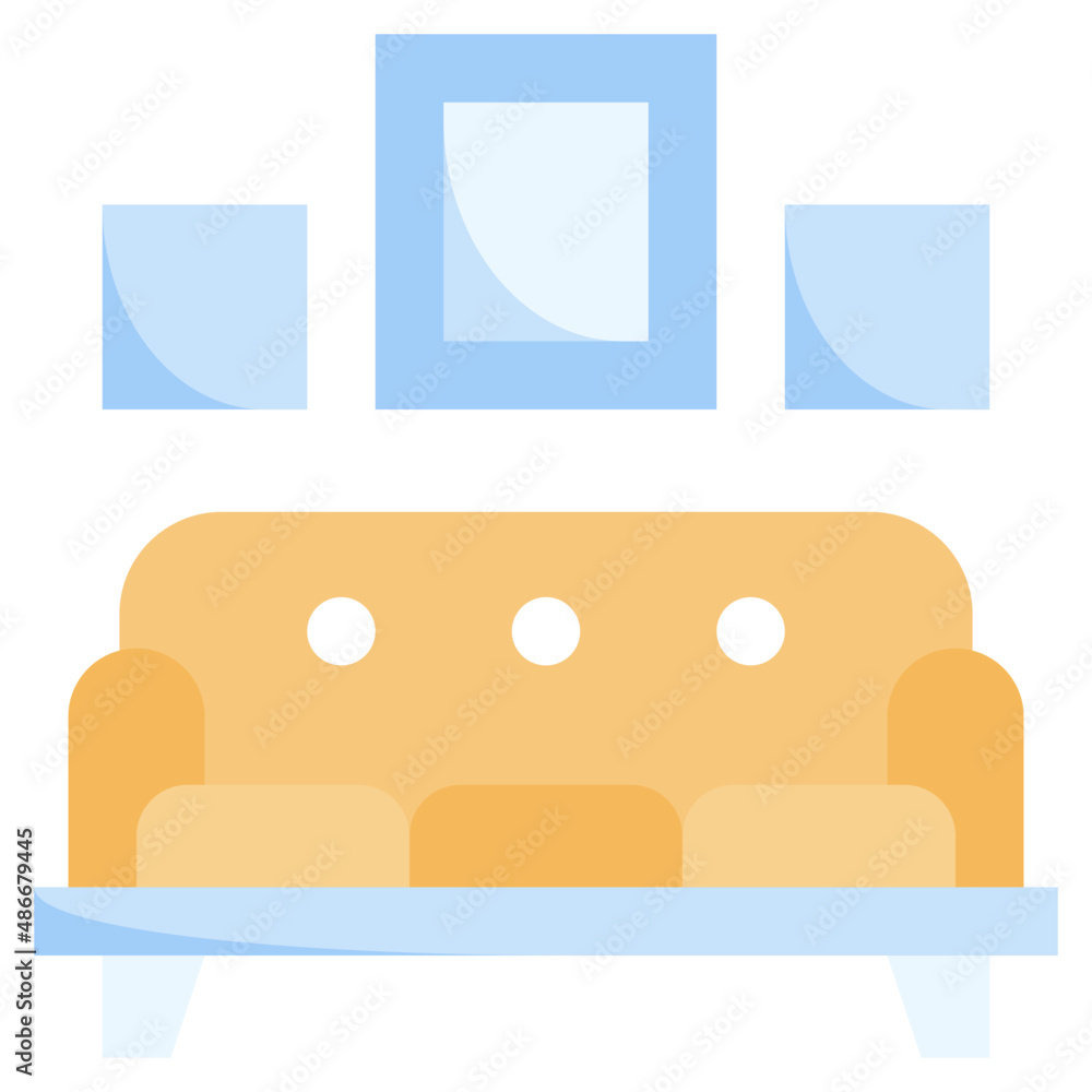 SOFA flat icon,linear,outline,graphic,illustration