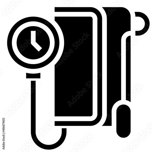 SPHYGMOMANOMETER glyph icon,linear,outline,graphic,illustration