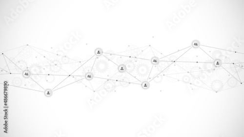 Connecting people and communication concept, social network. Vector illustration