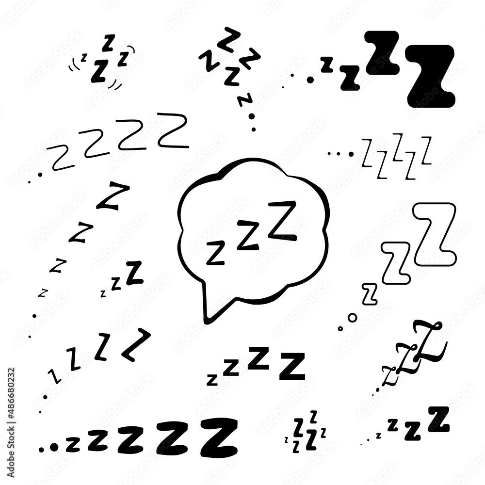 Zzz Icon, Snoring Symbol, Zzzz pictogram Stock Vector | Adobe Stock