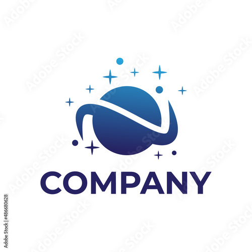 letter N planet logo design