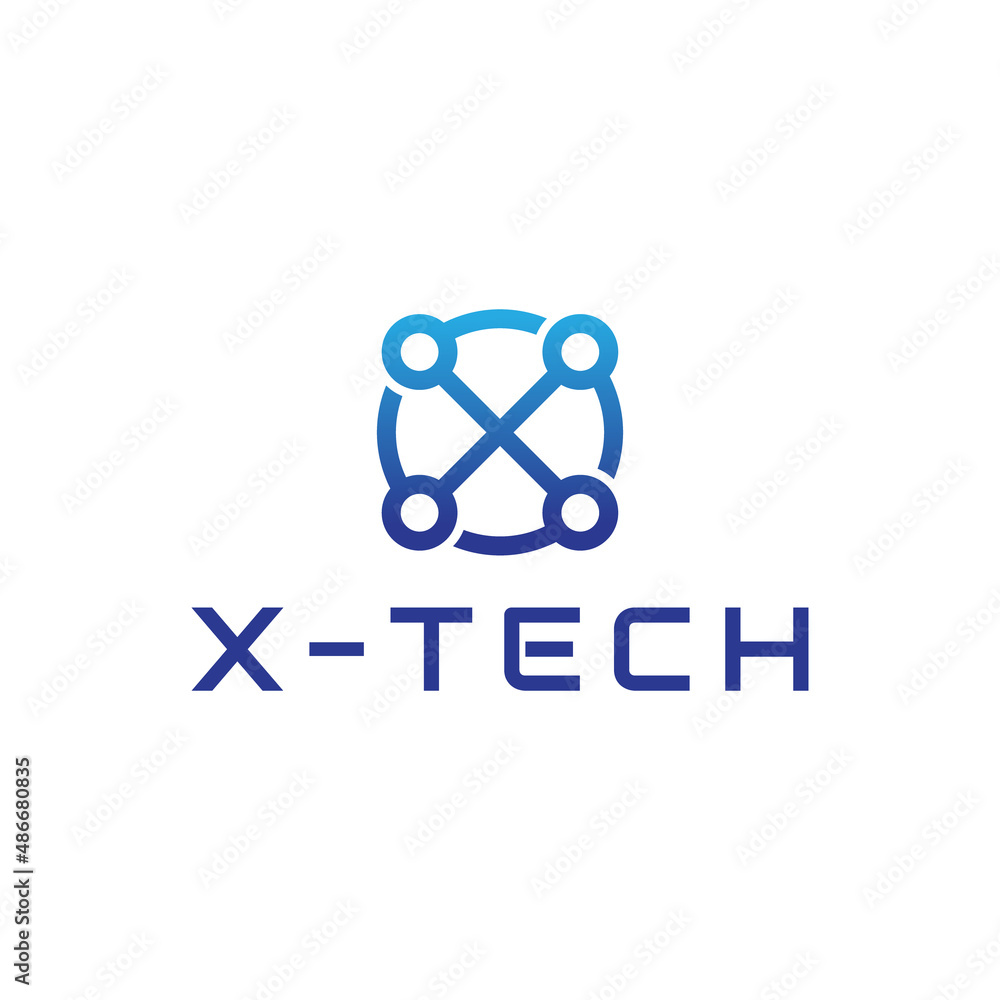 letter x technology logo design letter x technology logo design