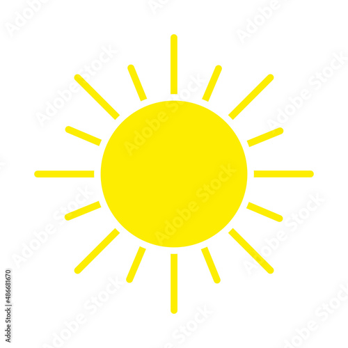 Sun icon. Solar symbol. Vector illustration isolated on white background. EPS 10