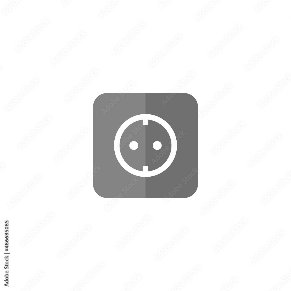 Socket grey flat vector icon Socket grey flat vector icon