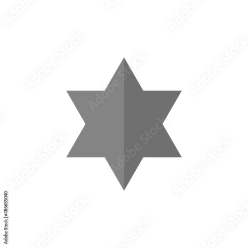 David star grey flat vector icon