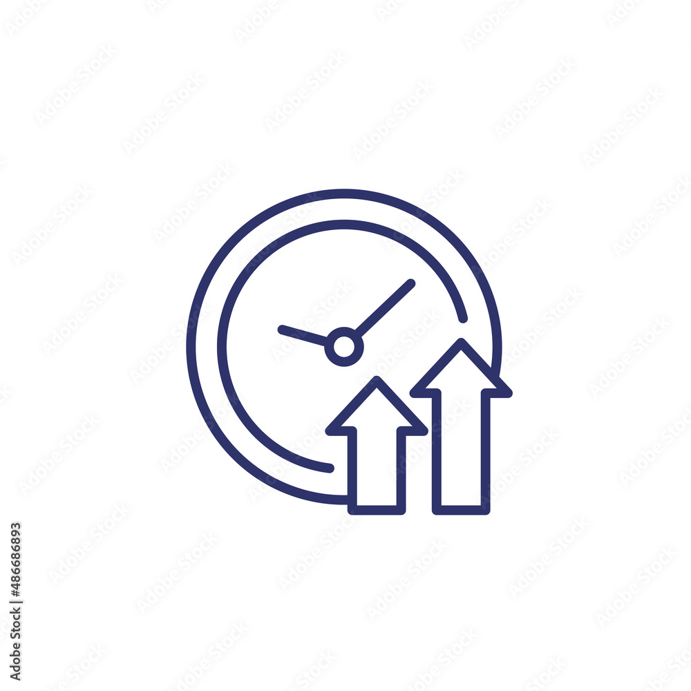 Αυτοκόλλητο overtime, working over time line icon