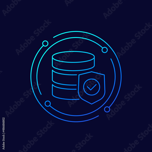 database security line vector icon