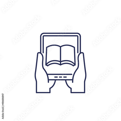 ebook reader device line icon