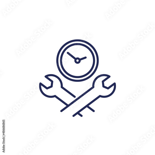maintenance time line icon on white