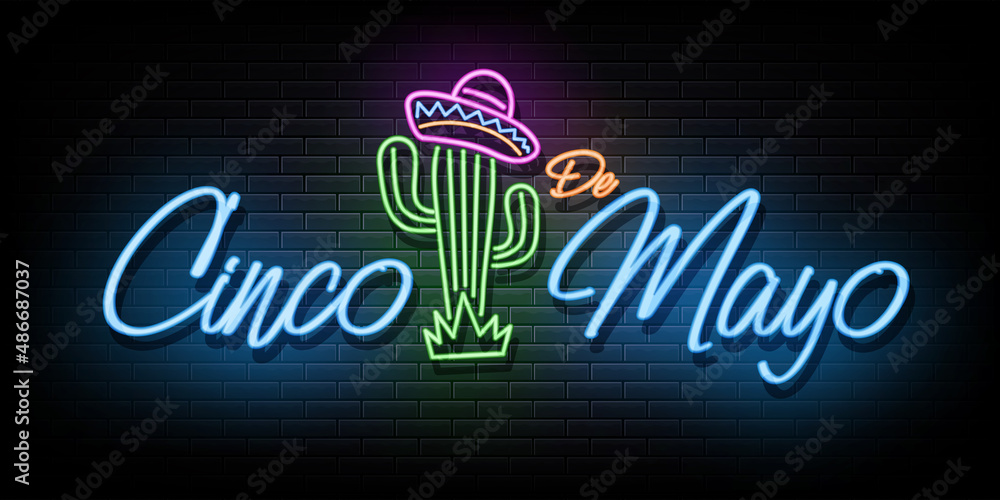 conco de mayo neon sign. design element. light banner. announcement neon signboard. conco de mayo neon sign. design element. light banner. announcement neon signboard.