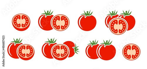 Tomato logo. Isolated tomato on white background