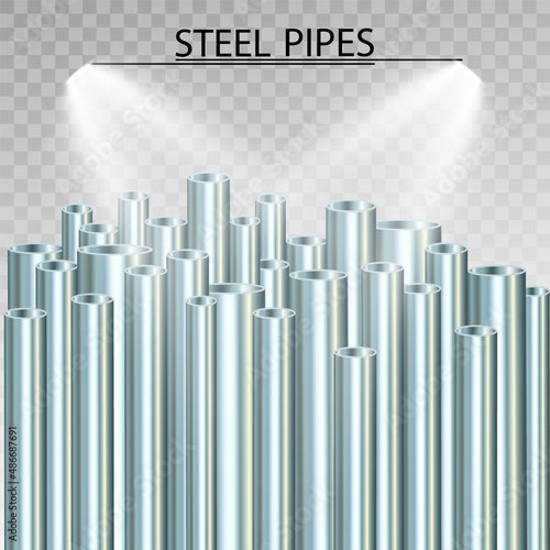Vector illustration of steel pipes.