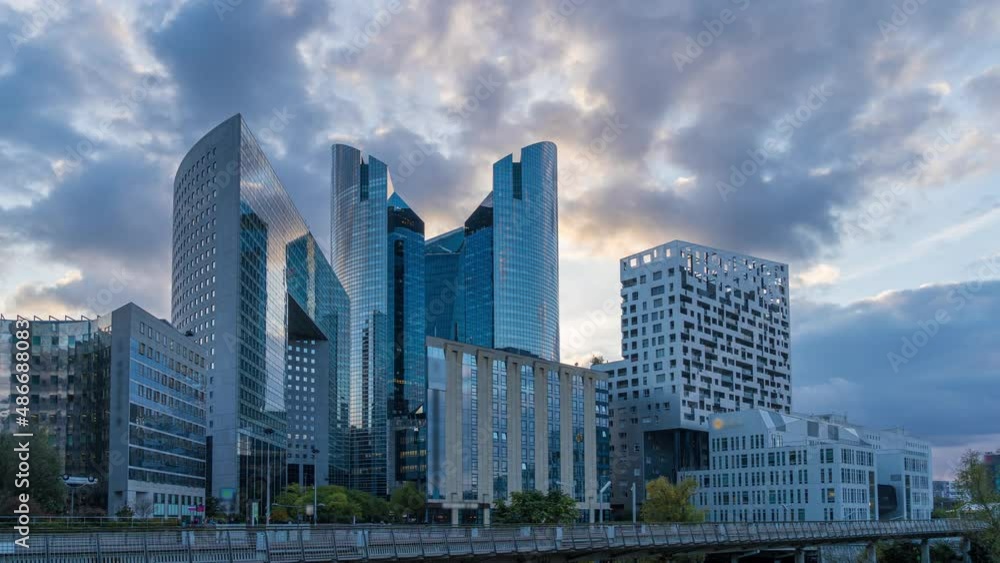 Cloudy Sky Over Towers at La Defense Business District Paris Reflections Cloudy Sky Over Towers at La Defense Business District Paris Reflections