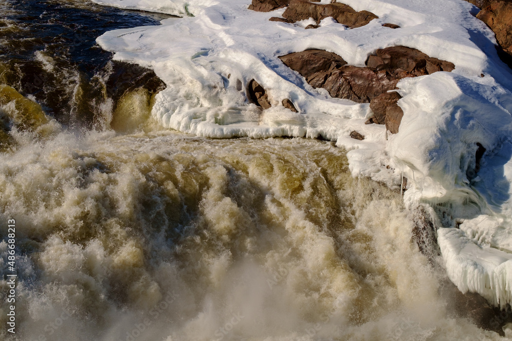 Winter waterfall in Jokkfall Winter waterfall in Jokkfall